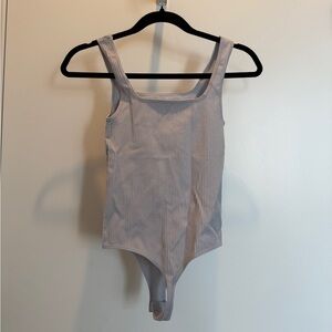 Grey Ribbed Bodysuit